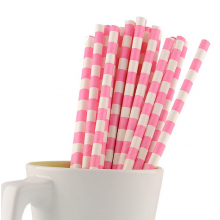Paper Straws - Pink Stripes x25